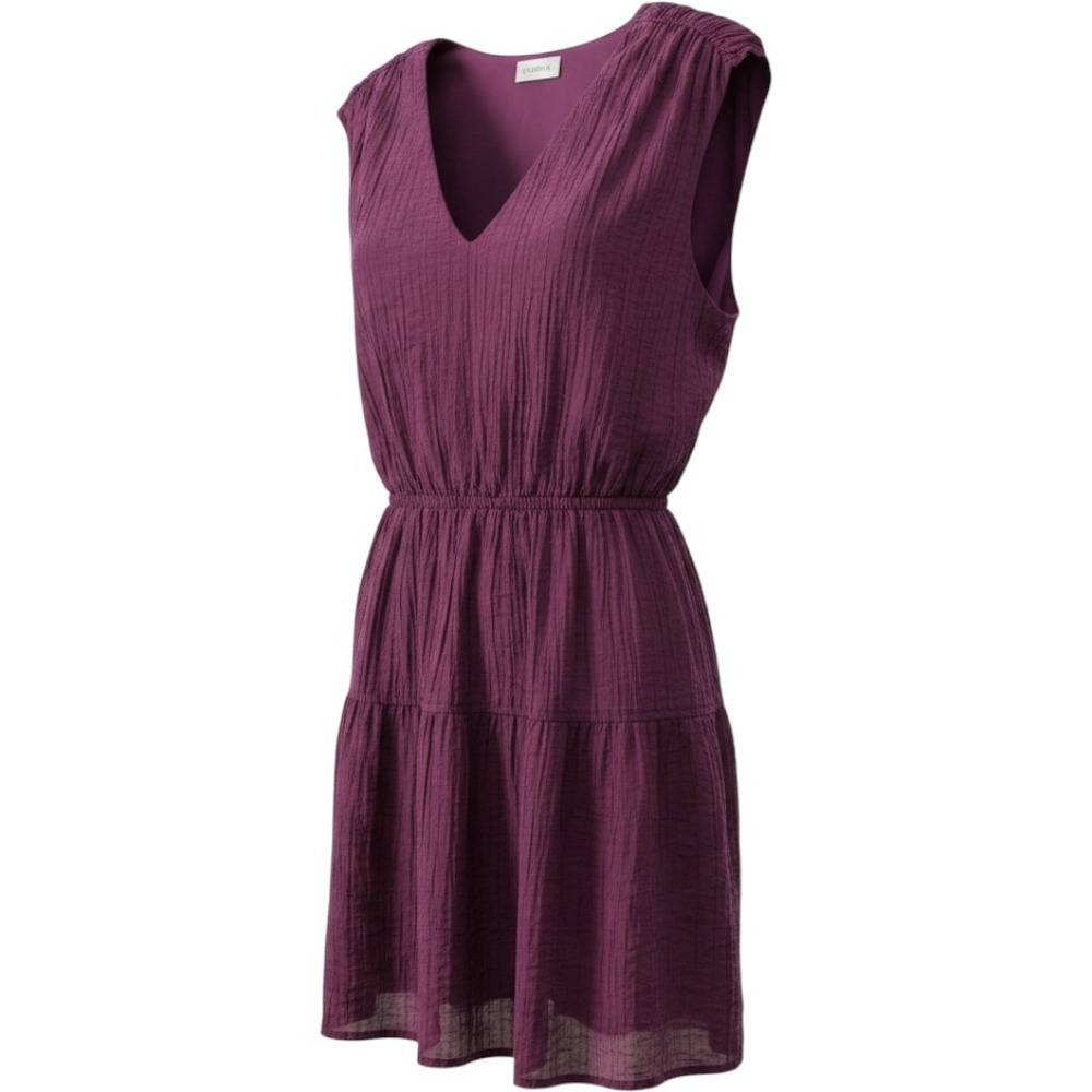 Evereve Purple Gauze Sleeveless Tiered Mini Dress V-Neck Pockets WDR 125455-E SL